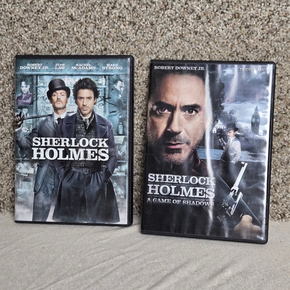 Warner Bros Sherlock Holmes DVD Movie Lot 2-Disc Black Excellent A Game Shadows